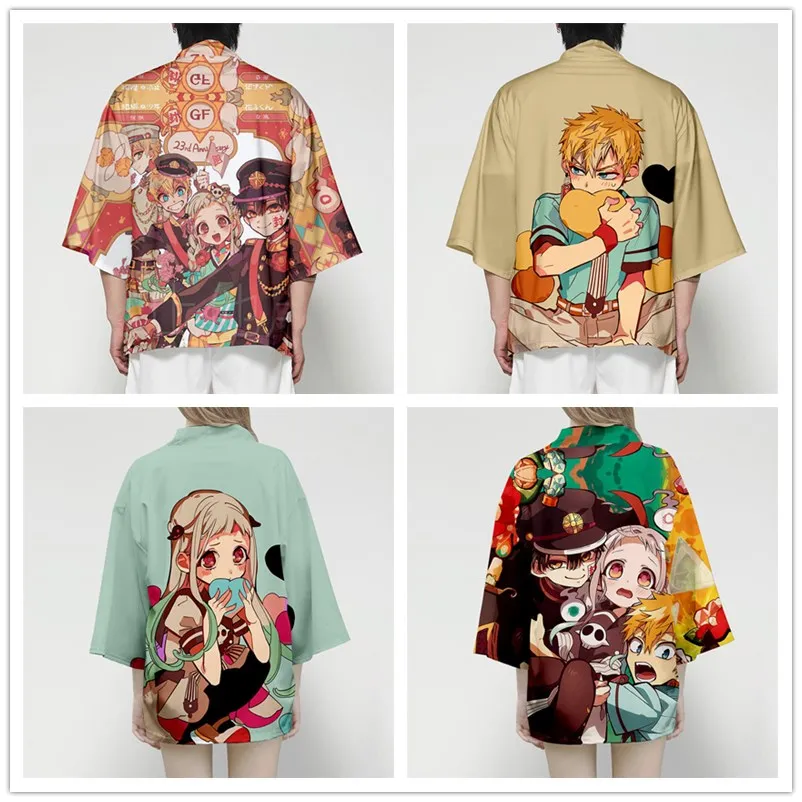 

Anime Toilet Bound Hanako kun 3D Printing Japanese Kimono Haori Yukata Cosplay Women/Men Fashion Summer Short Sleeve Streetwear