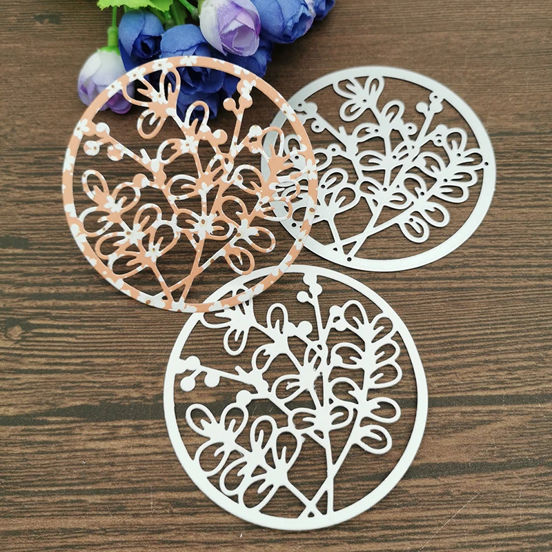 

AOKEDIY Round flower Metal Cutting Dies Craft Stamps die Cut Embossing Card Make Stencil Frame Art Cutte