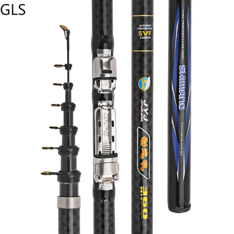 

Spinning Rock Fishing Rod Carp Feeder 2.7M 3.6M 4.5M 5.4M 6.3M carbon fiber telescopic travel sea rod