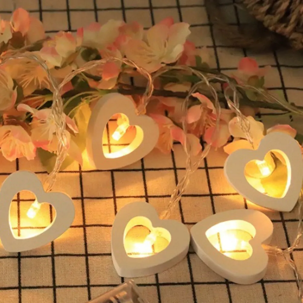 10/20LEDs Wooden Heart/Star/Xmas Tree Flexible Fairy Round Lights Bedroom Home Decor | Лампы и освещение