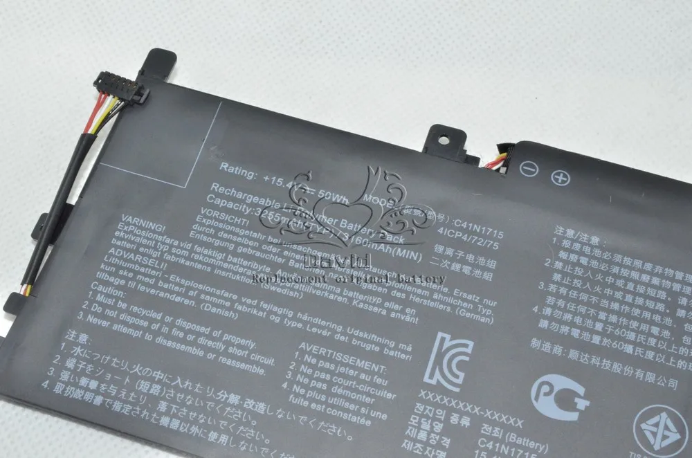 JIGU Оригинальный аккумулятор для ноутбука Asus 0B200 02760000 C41N1715 UX331FN UX331UN UX331UA 15 4 V 50WH Zenbook