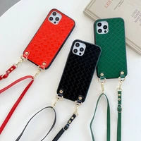 fashion luxury weave phone case for samsung s8 s9 s10 s20 plus m10 m20 m30 note 9 10 20 lanyard neck strap cord rope cover