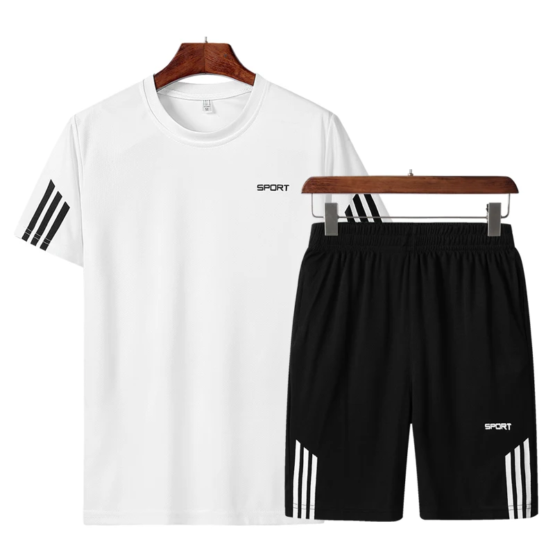 

LONGHENGSummer men's breathable short sleeve hypertrophy leisure sports suit S-6X