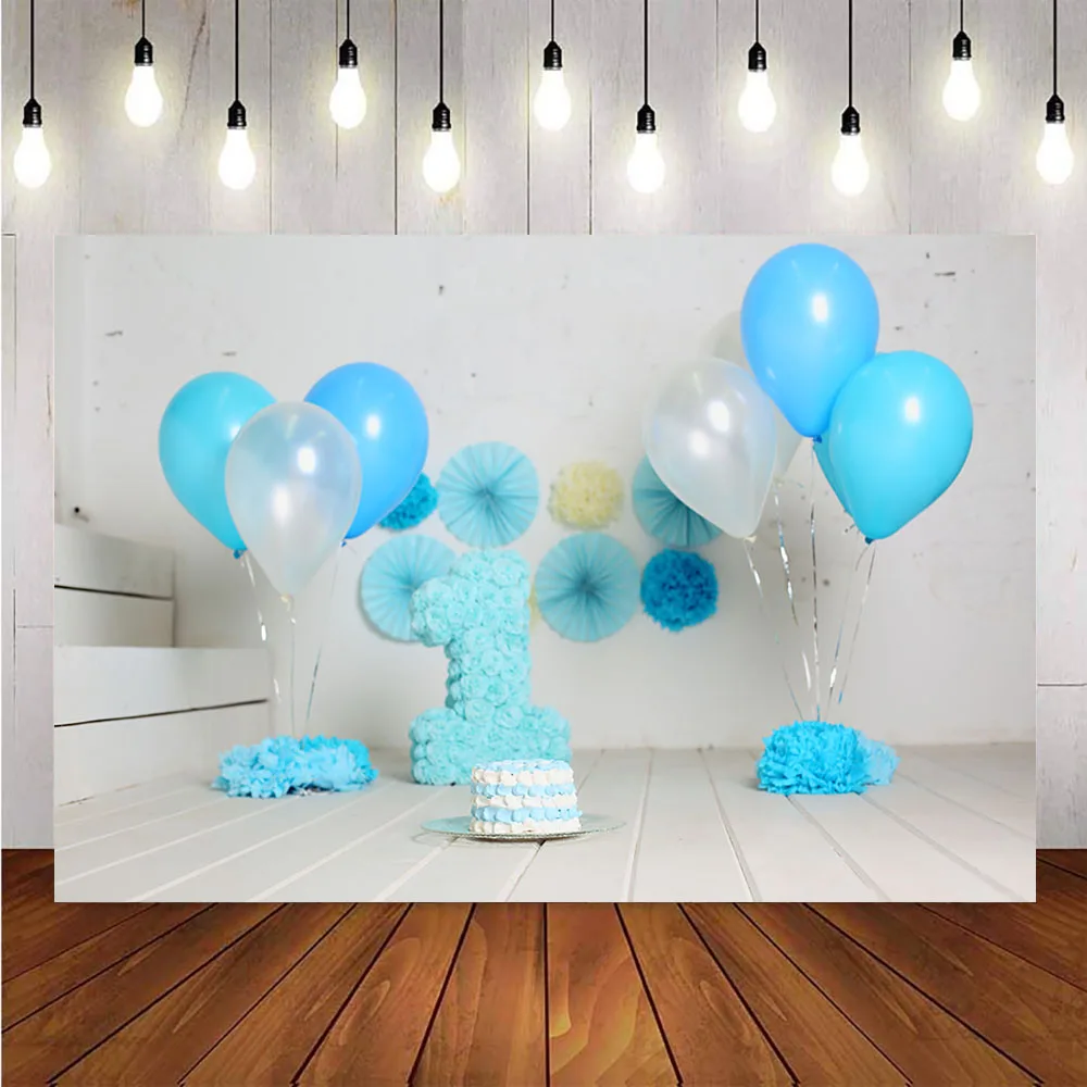 

1st на тему дня рождения вечерние украшения Новорожденные душ фон с воздушными шарами для фотосъемки детей портретный фон для фото