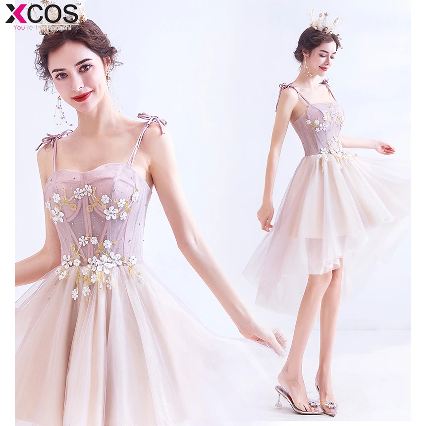 Короткое платье для выпускного вечера с высоким низом 2020 милые вечерние платья