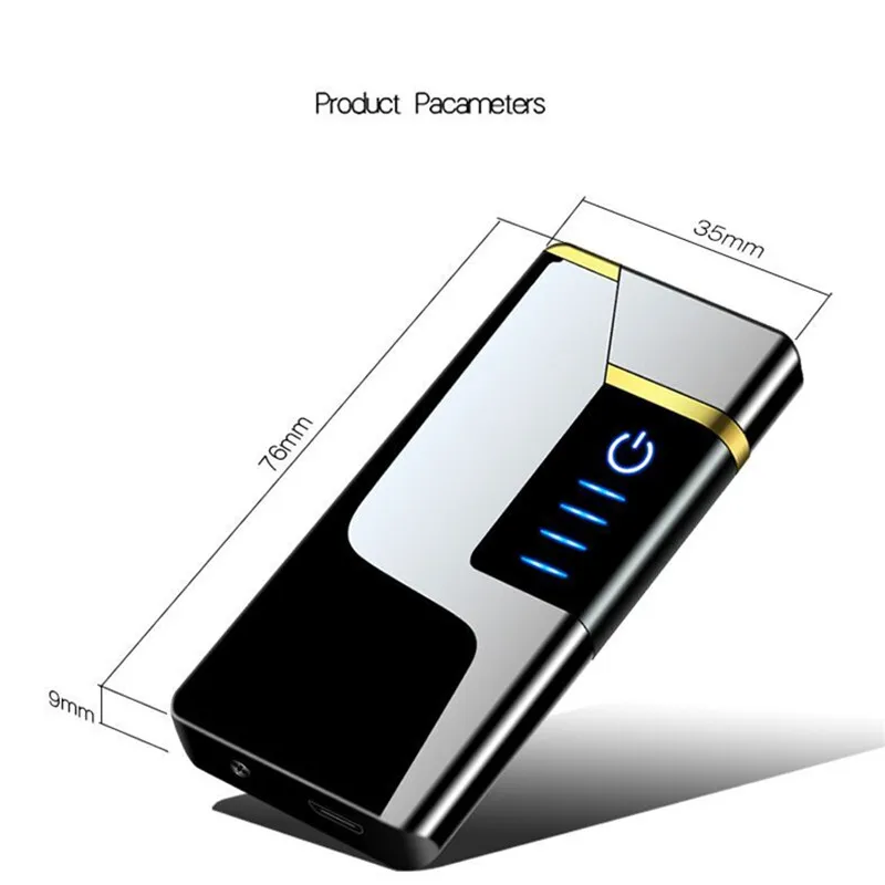 Металл отпечатков пальцев сенсорная сигарета перезаряжаемая дуговая импульсная