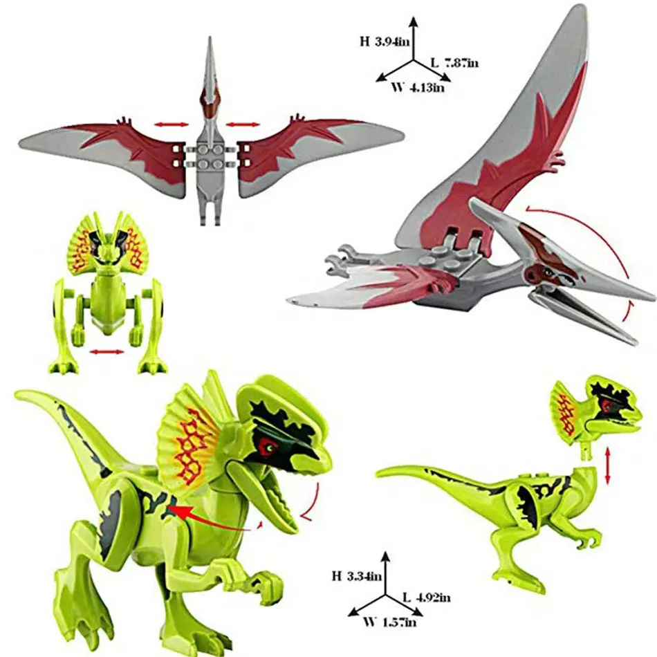 

8pcs Dinosaurs Jurassic City World Figures Building Blocks set Tyrannosaurus Assemble Classic Creator Bricks Toys For Children