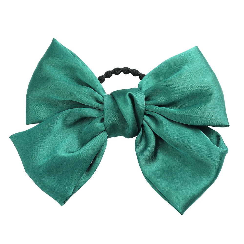 Hair ring-dark green Haimeikang, большой бант для волос, заколки для волос, атлас, два слоя, Бабочка, бант, Шпилька для девушек, аксессуары для волос для женщин, Шпилька-бант - Цвет: Hair ring-dark green