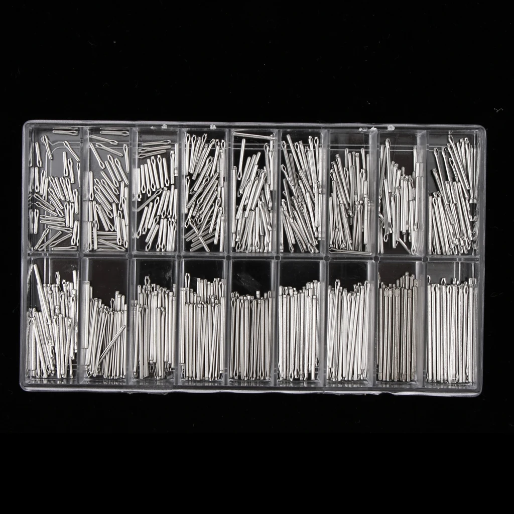 360 Pieces  Split Pins with Box Stainless Steel Watch Pins with Double Flange