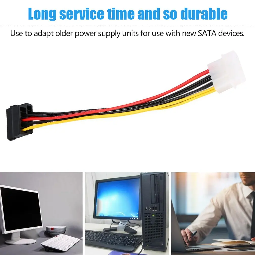 4 Pin IDE/SATA Molex 2 15 Serial ATA жесткого диска SATA HDD Мощность адаптер кабель легкий Y