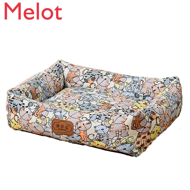 

Съемный и моющийся коврик Kennel четыре сезона Тедди маленький средний и большой коврик для кошки устойчивый к укусам золотистый ретривер зна...