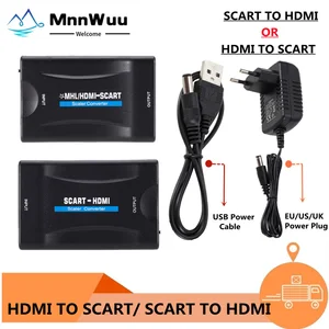 1080P SCART TO HDMI Video Audio Upscale Converter AV Signal HDMI TO SCART Adapter HD Receiver TV DVD