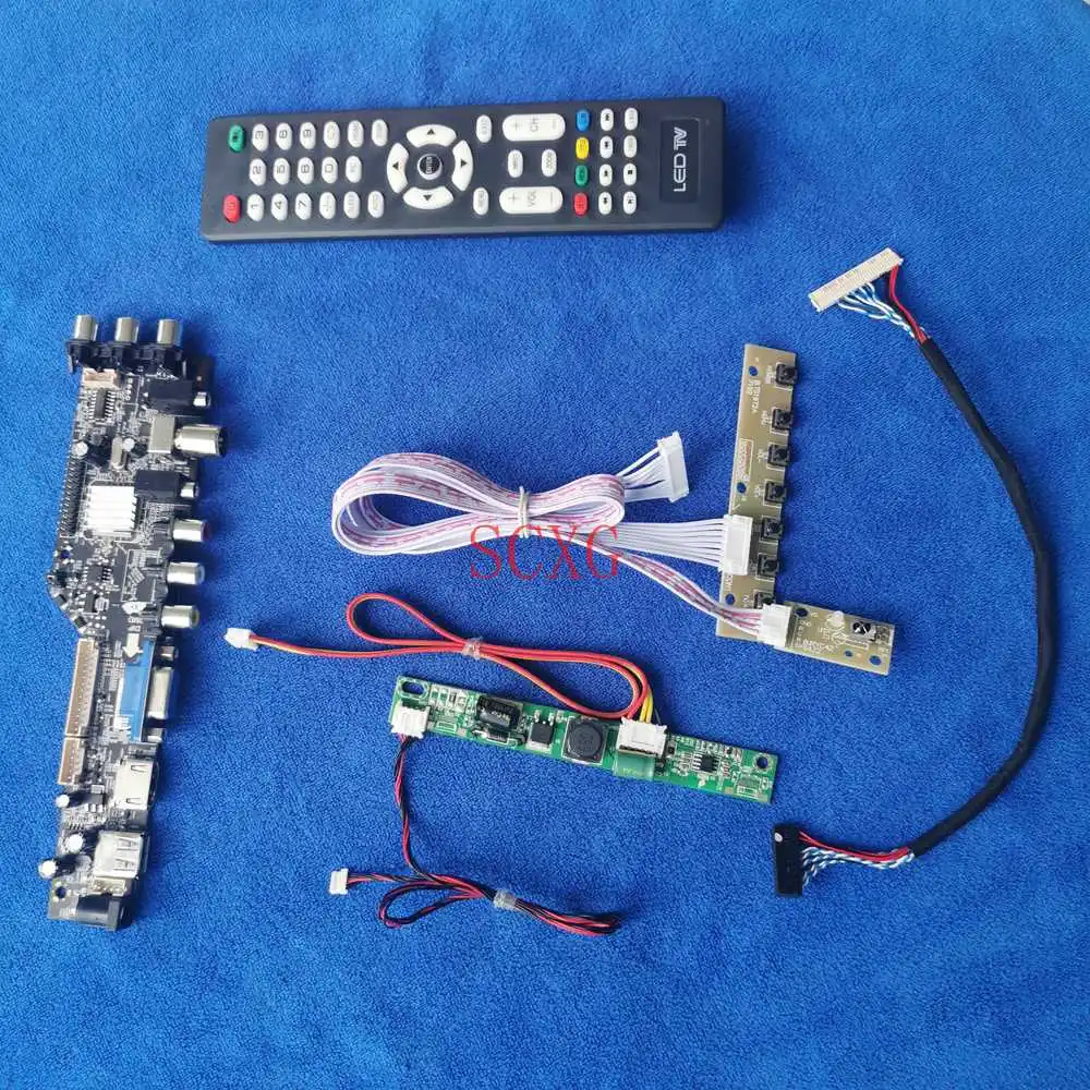 

LCD/LED Monitor controller drive board Digital Signal HDMI-compatible USB VGA AV 1366*768 For M195XTN01.0 LVDS 30 Pin DIY Kit