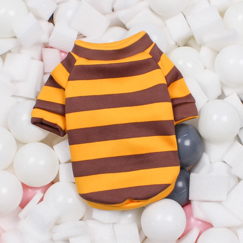 Brown Stripe Мягкий флис Чихуахуа для щенков, одежда зимняя теплая толстовка для собак домашних животных Костюмы для небольших для собак породы Йоркширский терьер пуловеры кошка собака заказчика - Цвет: Brown Stripe