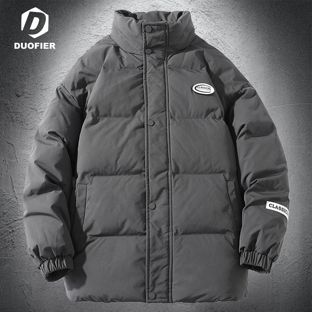 

2021 Winter New Men Solid Color Parkas Top Quality Brand Men's Stand Collar Warm Thick Jacket Male Fashion Casual Parka Coat 4XL