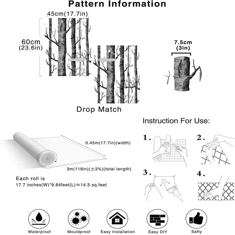 Обои с черно белыми деревянными палочками самоклеящиеся обои изображением