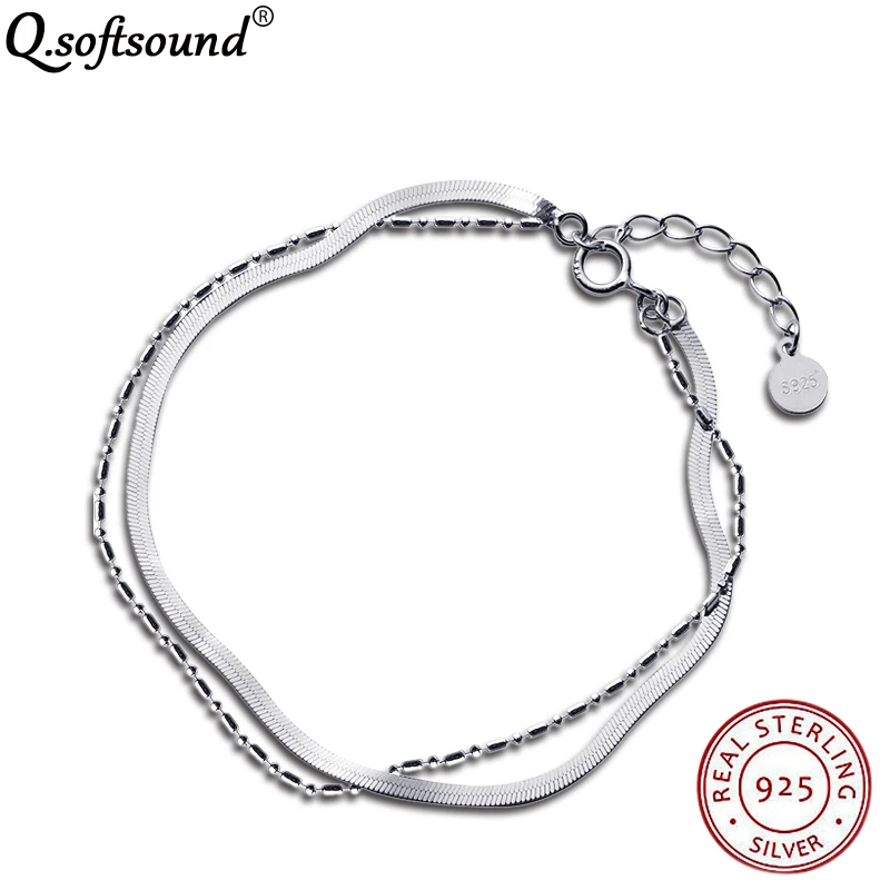 Элегантные двухслойные дизайнерские браслеты для женщин подарки настоящее 925