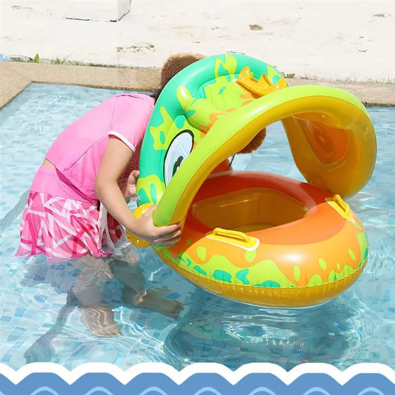 

1Pc Sun Protection Canopy Baby Children Swimming Ring Float with Safety Seat