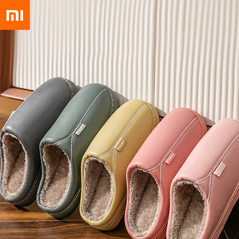 Мужские и женские зимние домашние тапочки Xiaomi для влюбленных хлопковые