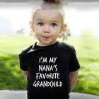 Модная детская новая футболка с надписью I'm бабушка, Детская футболка унисекс с принтом букв, топы с длинным рукавом для мальчиков и девочек, футболки