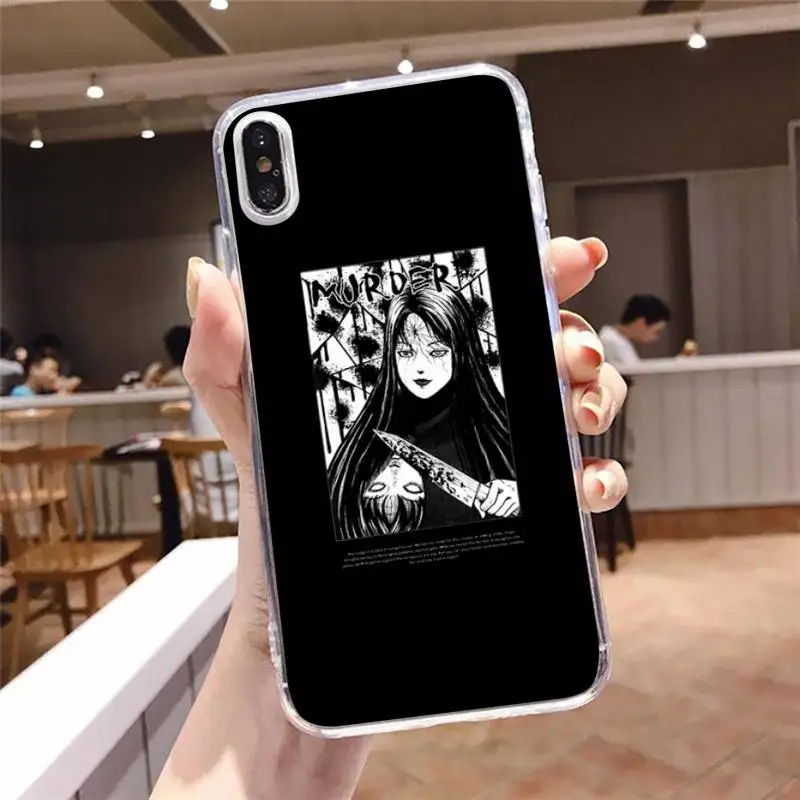 

Japanese horror comic shell Phone Case Transparent soft For iphone 5 5s 5c se 6 6s 7 8 11 12 plus mini x xs xr pro max