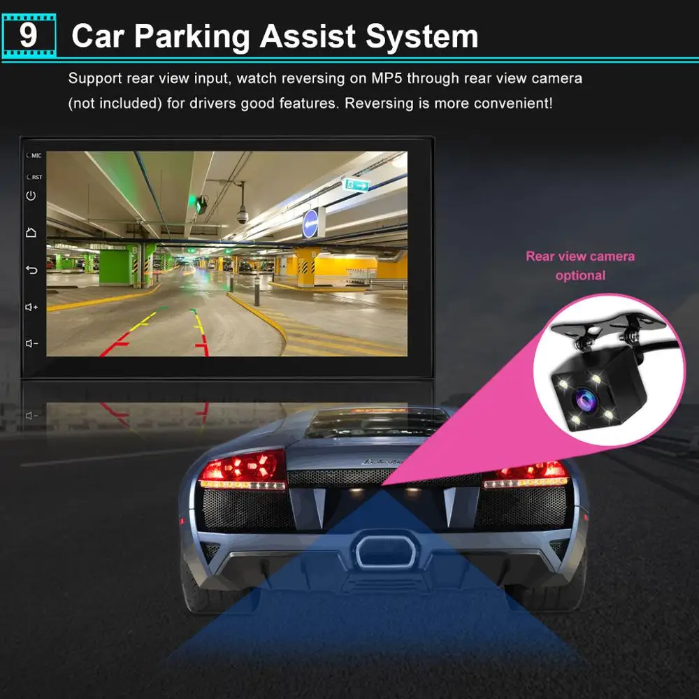 Android 2 Din Автомобильный Радио мультимедийный видео плеер Универсальный Авто
