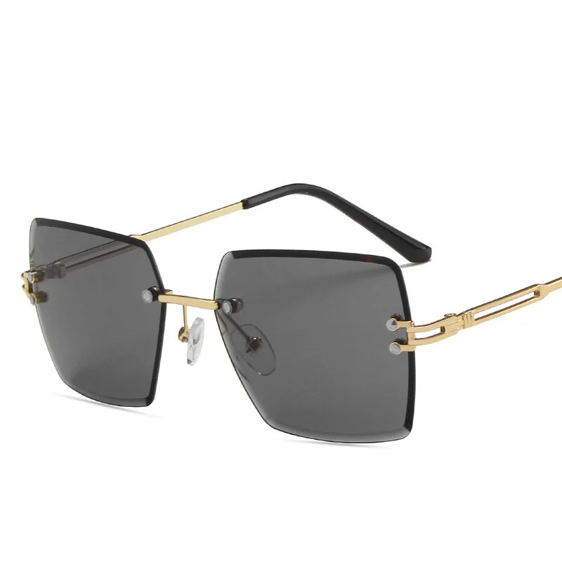 

Rimless Sunglasses Women Luxury Brand Oversize Square Sun Glasses Female Ocean Lens Mirror Glasses Shades Uv400 Eyewear MM159