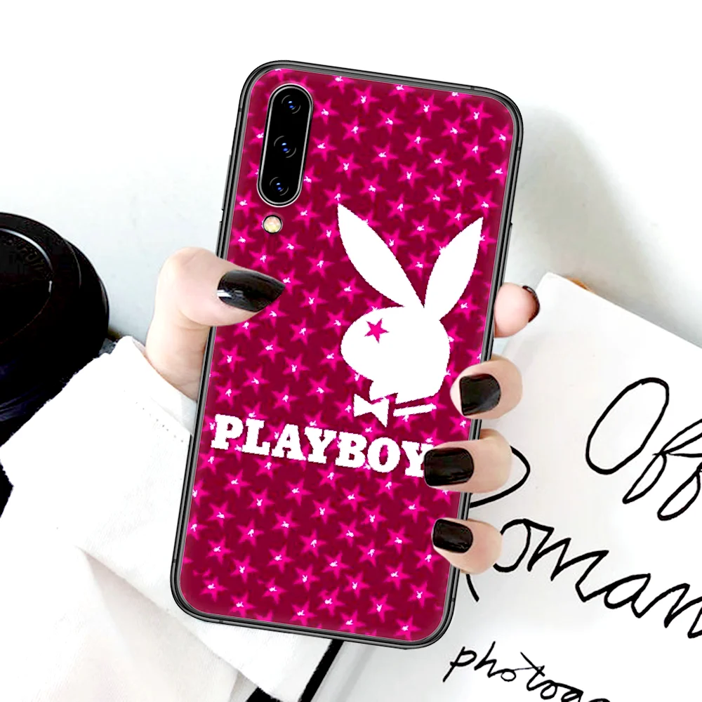 

Luxury Brand Playboy Phone Case For Samsung Galaxy A 3 5 7 8 10 20 20E 21S 30 30S 40 50 51 70 71 black Hoesjes 3D Etui Silicone