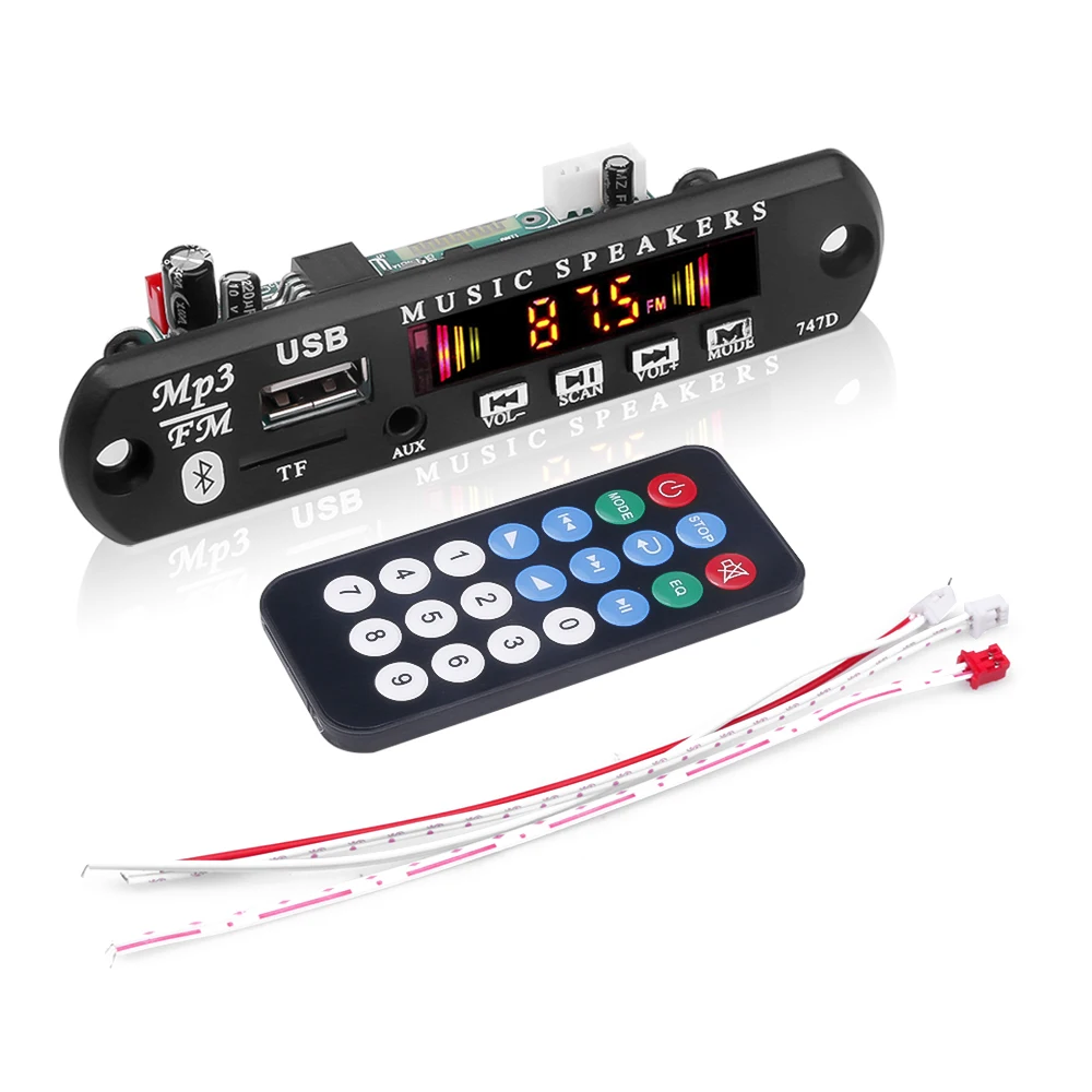 Bluetooth MP3 WMA декодер плата плеер беспроводной 5 0 USB TF FM радио 12 В аудио приемник