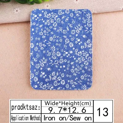 1pc Elbow Patches Clothes DIY Jeans Iron On Denim Patch Repair Pants Knee Apparel Fabric Sewing Accessory for man Jeans Parches - Цвет: V