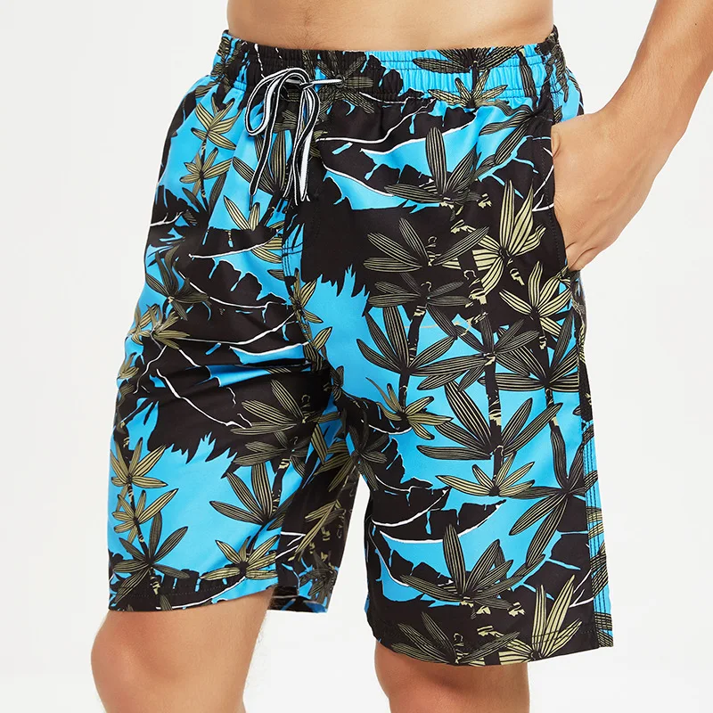 

2021 новые Для мужчин свободные Пляжные шорты человек принт "тропические растения" пляжные шорты для будущих мам человек по колено дрейфующий...