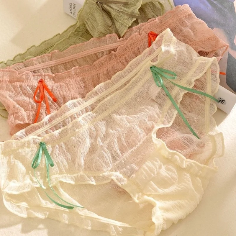 

Sweet Underwear Women Japanese Sexy Lingerie Seamless Thong Panties See Through Briefs Plus Size Panty Lolita Style Thongs 2021