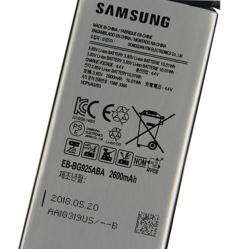 Оригинальный аккумулятор для Samsung GALAXY S6 Edge G9250 G925F G925S G925A G925 G925L G925K 2600 мА/ч |