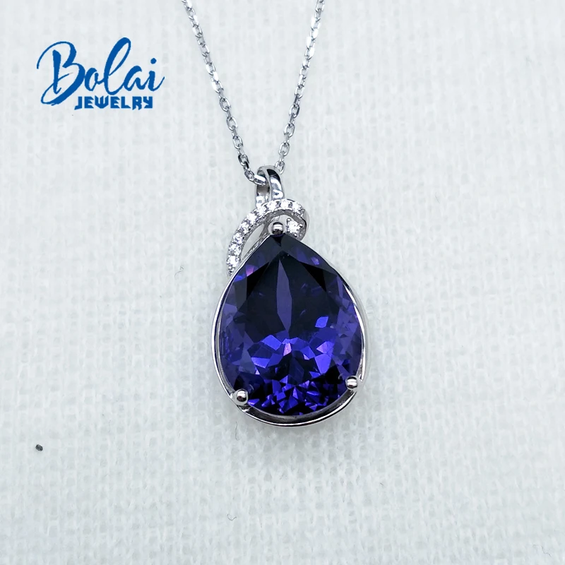 Bolaijewelry, серебряный 925 кулон нано Танзанийская груша 12*16 мм, созданная Капля воды дизайн ювелирных изделий для девочек партии или повседневной одежды