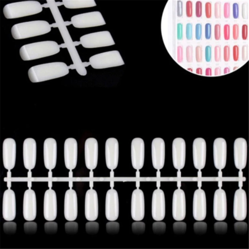 

120Tips Gel Polish Shelves Color Palette Card Holder Metal Chain Double Side Swatches Nail Art Training Hand Sample Stand