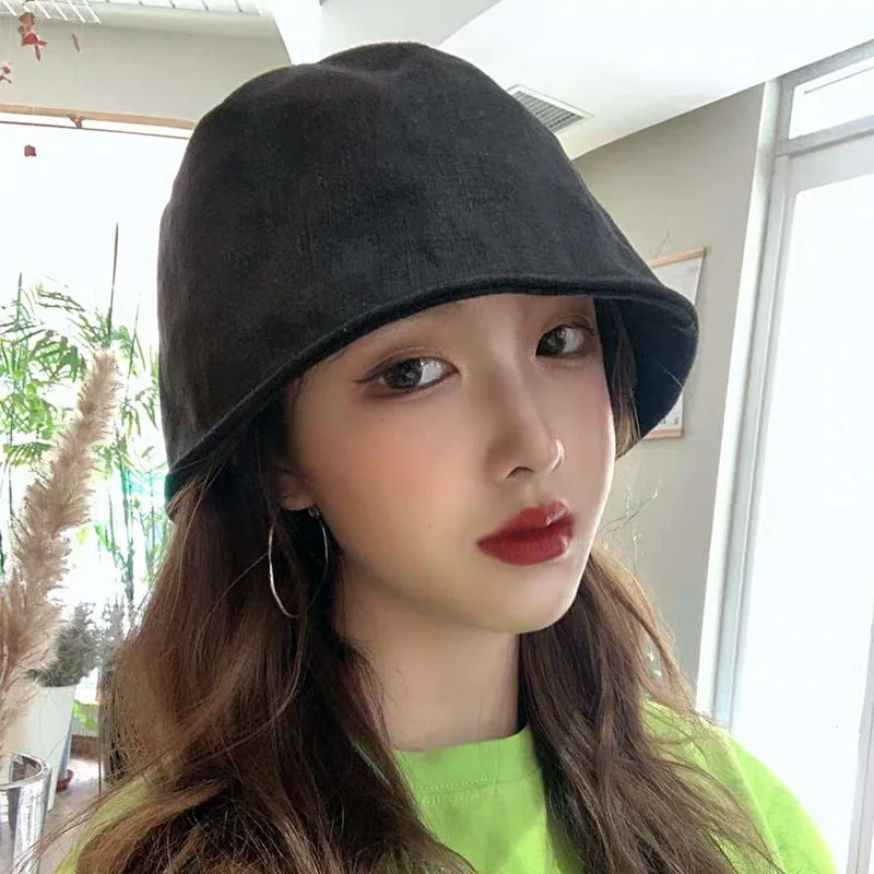 Новинка 2020 женская шапка в рыбацком стиле осенне-зимняя японская однотонная