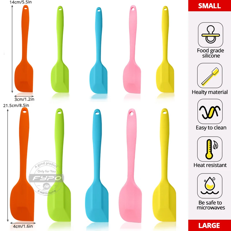 Силиконовые лопатки многоцветный термостойкий резиновый шпатель антипригарные