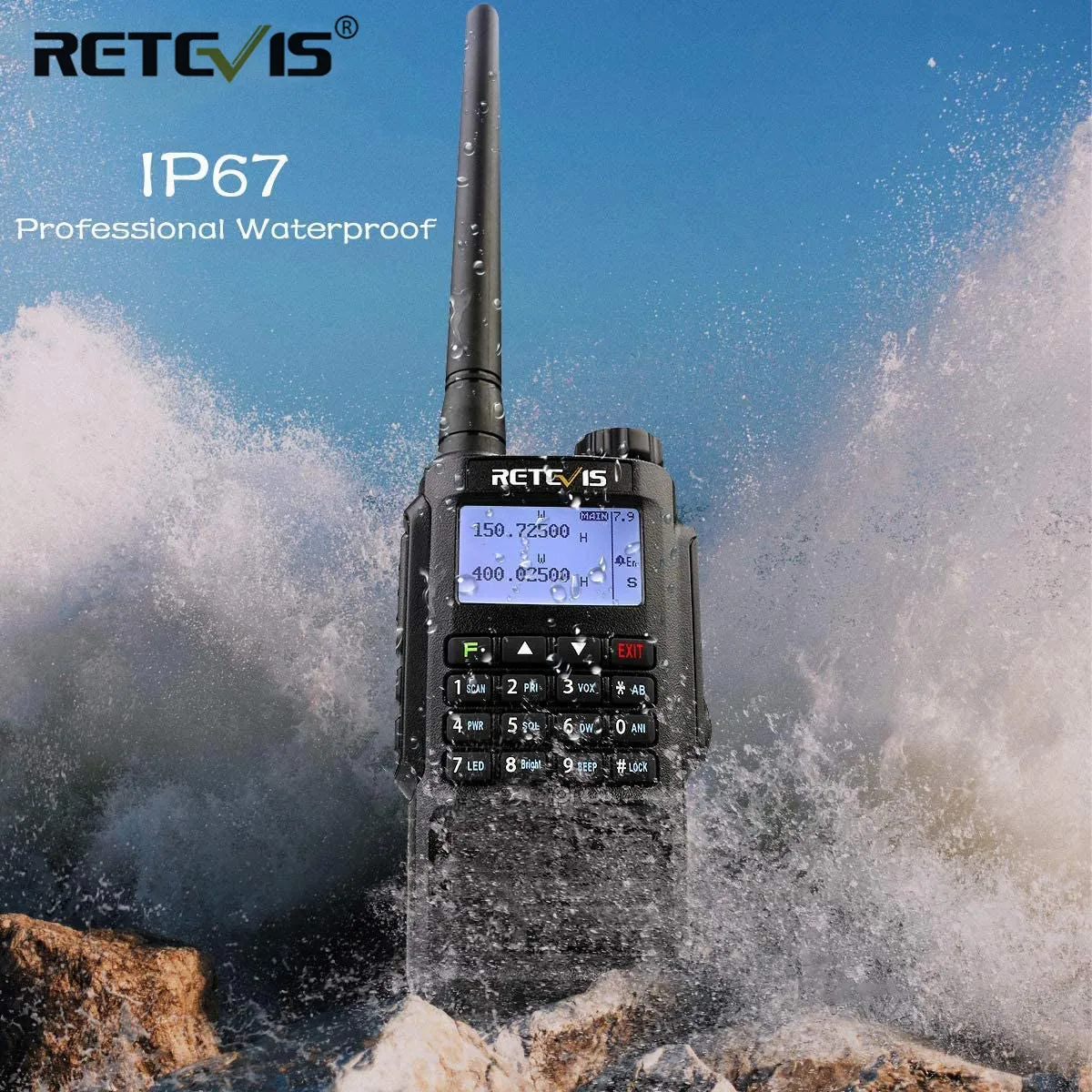 retevis rt87 walkie talkie waterproof ip67 ham radio amador two way radio 5w vhf uhf dual band analog handy ht hunting airsoft free global shipping