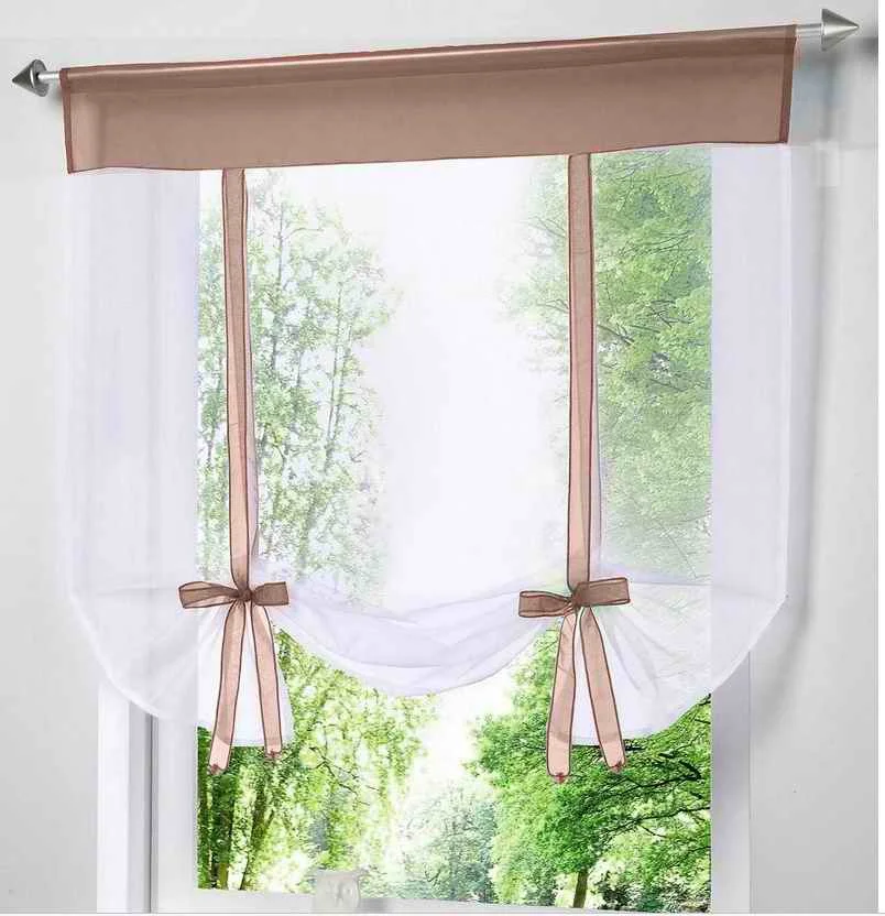 

Modern Short Window Kitchen Tulle Voile Curtain for Living Room Divider Home Transparent Sheer Curtain Drapes Window Voile