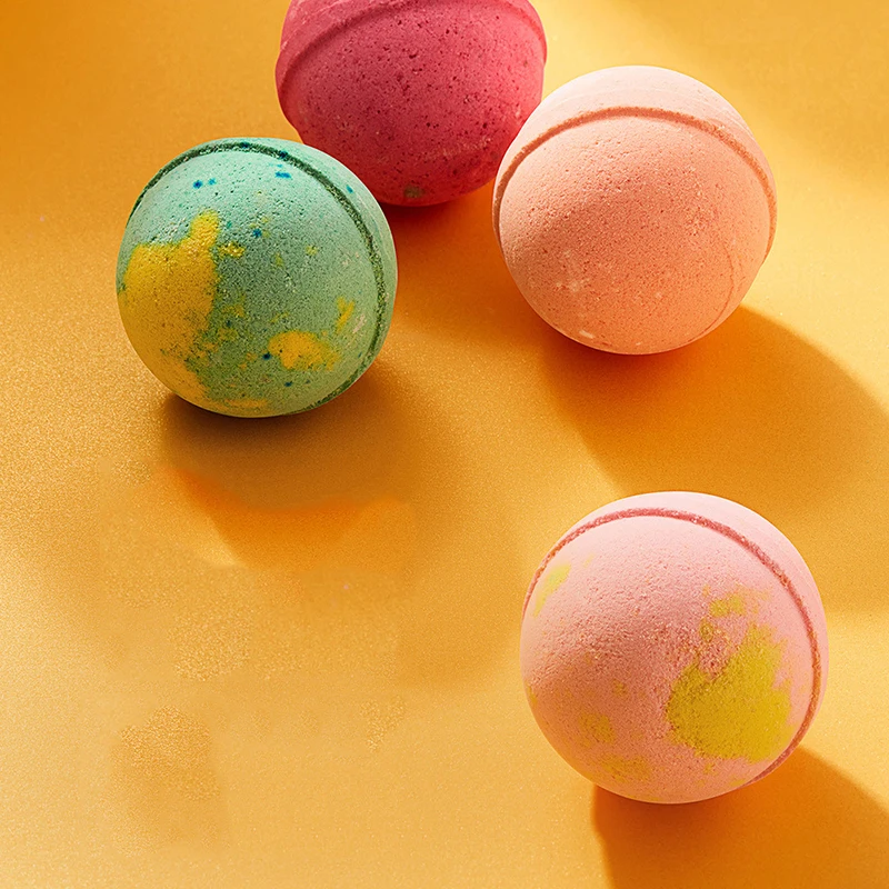 

4pcs Natural Handmade Rich Essential Oil Ball Moisturizing Bath Soap Bubble Shower Bombs Ball Body Cleaner Stress Relief Spa