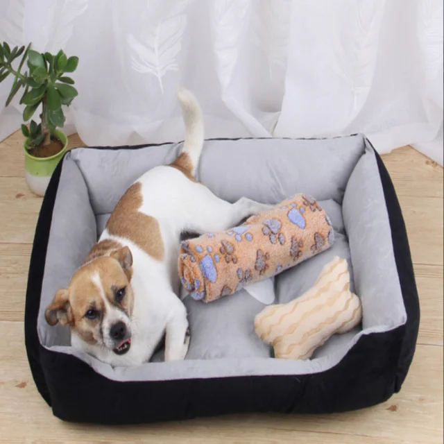 Portable Soft Pet Nest Square Warm Plush Puppy and Kitten Mat Dog Beds for Medium Dogs  Bed for Dog