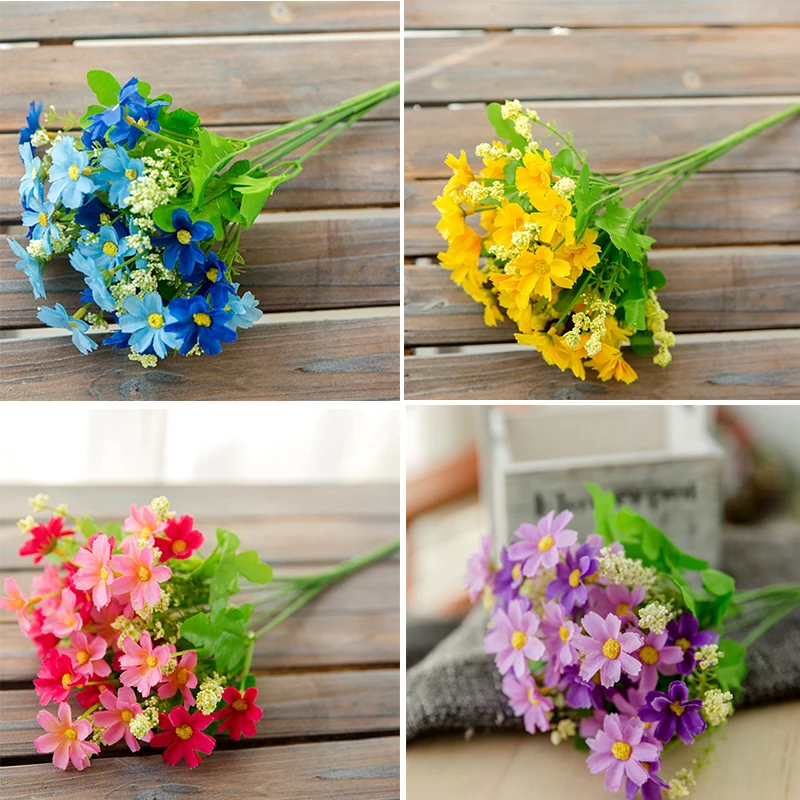 

Small Fresh Plastic Flowers Beautiful Fashion Little Daisy Artificial Flower Decorations Realistic Fake Flower Holiday Decor