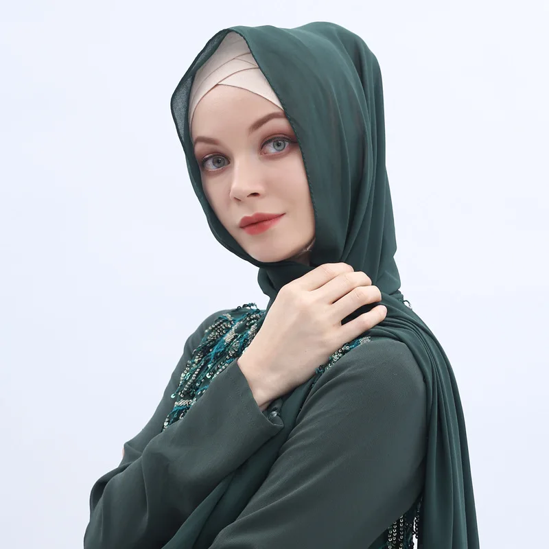 

2021 Muslim New Middle East Fashion Hipster Malay Muslim Chiffon Headscarf Hui Nationality Headpiece Quality Joker Scarf