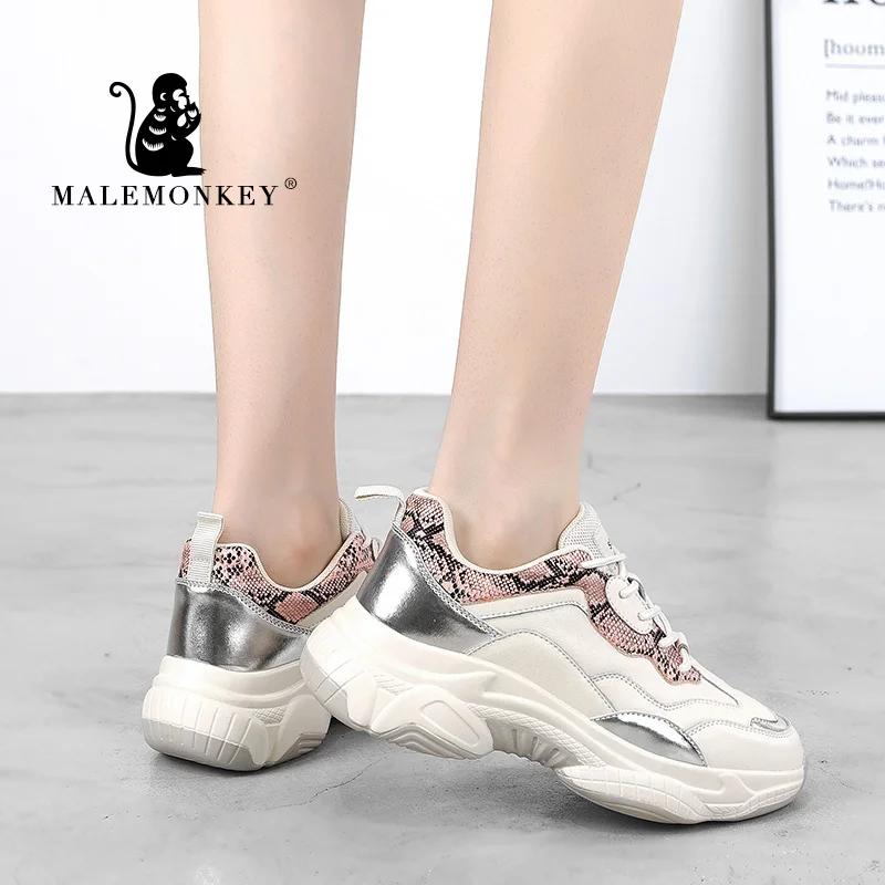 

Platform Sneakers Women Sneakers 2021 Spring Autumn Breathable Sport Outdoor Running Casual Lace Up Women Shoes White