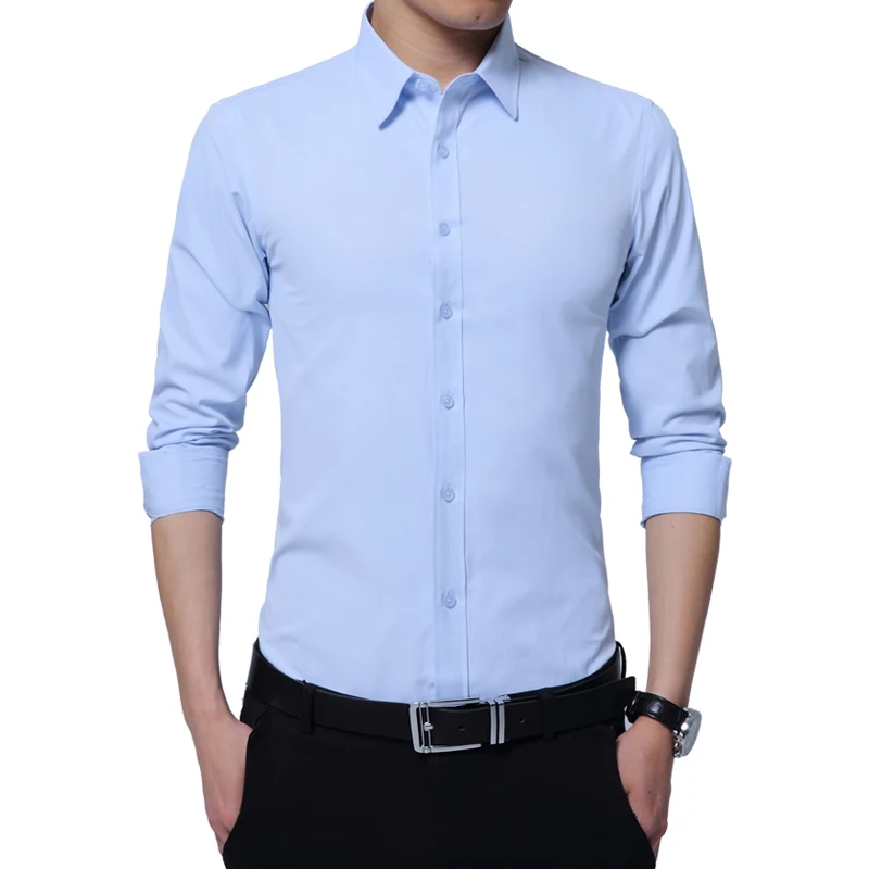 

2020 New Arrival Men Shirt Brand Business Shirt Mens Fashion Good Quality Solid Man Shirt Slim Fit Shirts Plus Size M-5XL