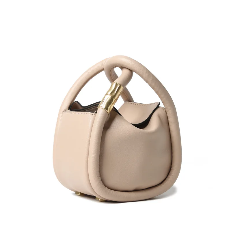 

Portable ring type flip dumplings leather bucket bag bags bag female bag new 2020 summer messenger bag fashion