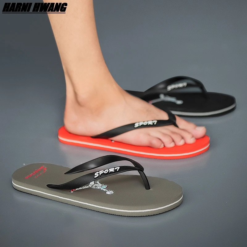 

Summer Graffiti Printing Men'S Sandals And Slippers Street Beach Casual Flip-Flops Daily Breathable Flat Shoes Size 38-45