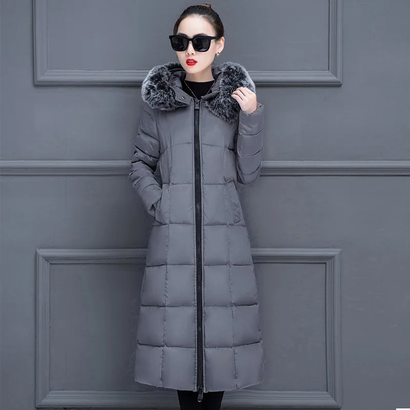

GOOHOJIO 2020 Arrival Fashion Slim Women Winter Jacket Cotton Padded Warm Thicken Ladies Coat Long Coats Parka Womens Jackets