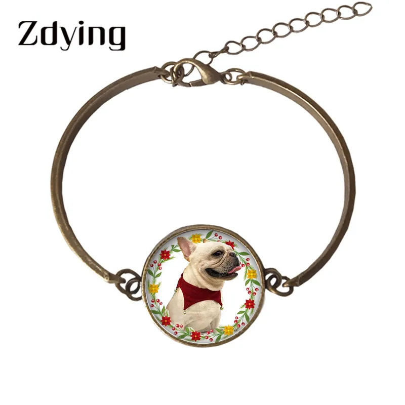 ZDYING милые животные с короной цветов браслет стеклянная собака кошка лиса