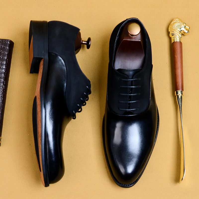 

Man Leather Shoes Correct Dress Leather Shoes Genuine 2019 England Business Shoe High Leather Shoe
